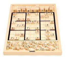 wooden sudoku puzzle board