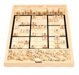 wooden sudoku puzzle board